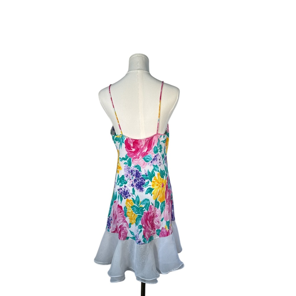 Vintage Victoria's Secret Floral Lace Babydoll Y2K Ruffle Hem Coquette Top - Picture 4 of 11